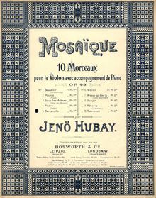 Partition couverture couleur, 10 Morceaux, Op.49, 10 Pieces, Hubay, Jenö