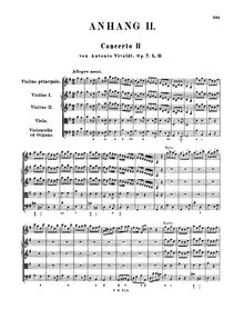 Partition complète, violon Concerto, G major, Vivaldi, Antonio