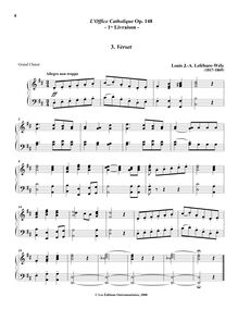 Partition , Verset (D major), L’Office Catholique, Op.148, Lefébure-Wély, Louis James Alfred