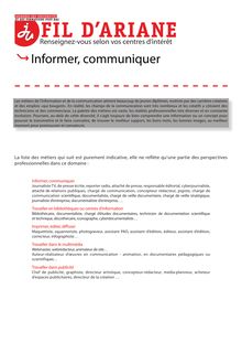Informer, communiquer (184 Ko) - Informer, communiquer