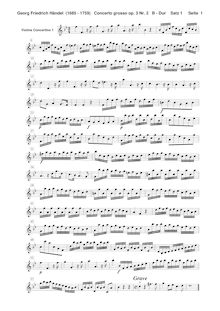 Partition violon 1 (concertino), Concerto Grosso en B-flat major
