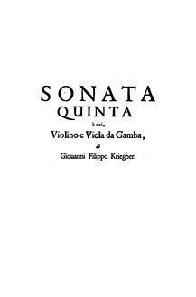 Partition Sonata No.5 en G major, 12 sonates pour violon, viole de gambe et Continuo
