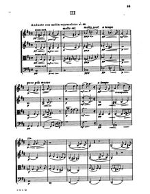 Partition , Andante con molta espressione., corde quatuor No.3 en B minor