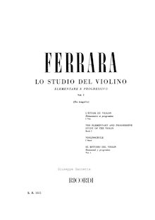 Partition Book 1, Lo Studio del violon Elementare e Progressivo