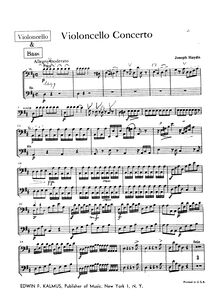 Partition violoncelles / Basses, violoncelle Concerto No.2, D major