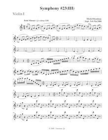 Partition violons I, Symphony No.23, F major, Rondeau, Michel par Michel Rondeau