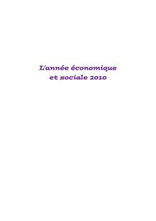 L année économique et sociale 2010