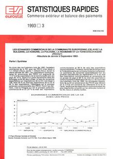 STATISTIQUES RAPIDES Commerce extérieur et balance des paiements. 1993 3