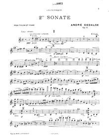 Partition de violon, violon Sonata No.2, 2ème sonate pour violon et piano