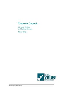 Thurrock Council - Libraries, Heritage and Culture Audit 2002