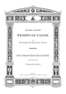 Partition complète, Serenade pour cordes, Smyčcová serenáda, Dvořák, Antonín