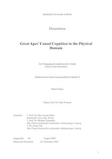 Great apes  causal cognition in the physical domain [Elektronische Ressource] / Daniel Hanus