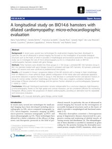 A longitudinal study on BIO14.6 hamsters with dilated cardiomyopathy: micro-echocardiographic evaluation