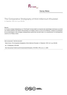 The Comparative Stratigraphy of third millennium Khuzistan - article ; n°1 ; vol.4, pg 235-236