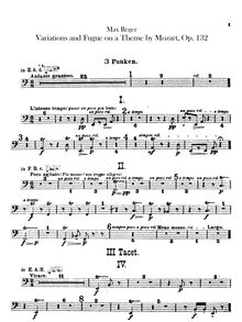 Partition timbales, Variationen und Fuge über ein Thema von W. A. Mozart