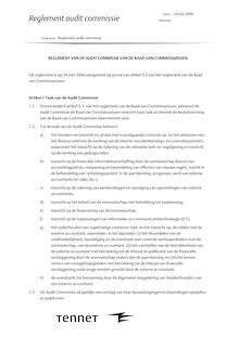 Reglement audit commissie