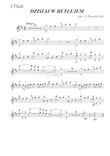 Partition flûte 1/2, Dzisiaj w Betlejem, Folk Songs, Polish