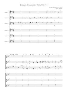 Partition complète, Canzon Duodecimi Toni a 8, Ch.174, Gabrieli, Giovanni