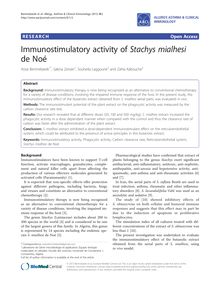 Immunostimulatory activity of Stachys mialhesi de Noé
