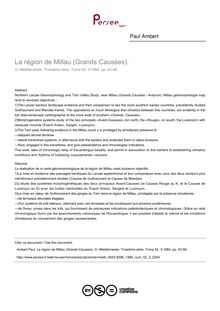La région de Millau (Grands Causses).  - article ; n°3 ; vol.52, pg 43-56