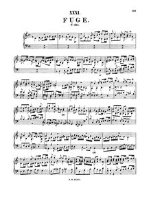 Partition complète, Fugue, Fuge, C major, Bach, Johann Sebastian
