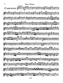 Partition hautbois 1, violon Concerto en D major, D major, Saint-Georges, Joseph Bologne