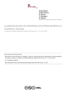 Le gisement de plein air chalcolithique de la Plaine-des-Blancs à Courthézon, Vaucluse - article ; n°11 ; vol.83, pg 470-485