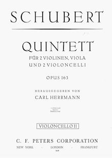 Partition violoncelle 2, corde quintette, C Major, Schubert, Franz par Franz Schubert