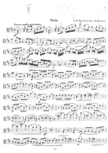 Partition viole de gambe, corde quatuor No.2 en D major, II. Quartett D-Dur