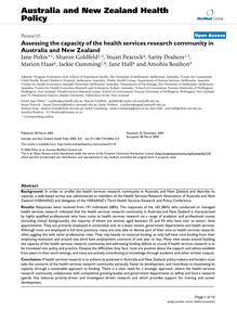 Assessing the capacity of the health services research community in Australia and New Zealand