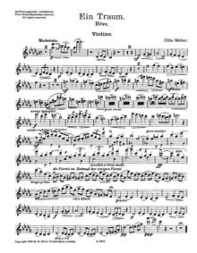 Partition de violon, Rêverie, D♭, Weber, Otto