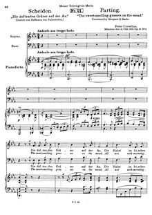 Partition No.4 - Scheiden, Duette für Sopran und basse, Op.16, Cornelius, Peter