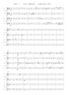 Partition chœur 1 score [ténor: G2 clef], Echo - Gagliarda, C major par Isaac Posch