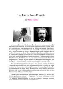 Les lettres Born-Einstein