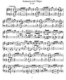 Partition complète, Andantino, D.348, Schubert, Franz