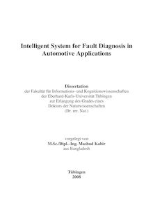 Intelligent system for fault diagnosis in automotive applications [Elektronische Ressource] / vorgelegt von Mashud Kabir