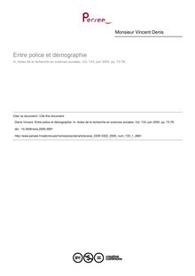 Entre police et démographie - article ; n°1 ; vol.133, pg 72-78