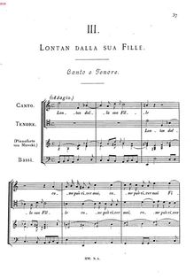 Partition complète, Lontan dalla sua Fille, A minor, Clari, Giovanni Carlo Maria