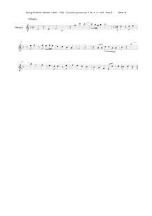 Partition hautbois 2, Concerto Grosso en D minor, HWV 316, D minor