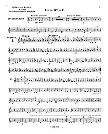 Partition cor 3 (en F), Künstlerleben, Op.316, Artist s Life, Strauss Jr., Johann