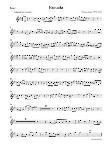 Partition ténor enregistrement , Fantasia, C minor, Lupo, Thomas