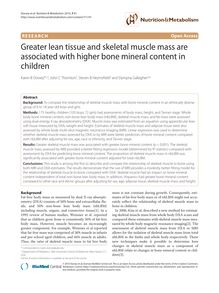 Greater lean tissue and skeletal muscle mass are associated with higher bone mineral content in children