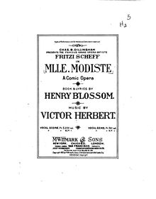 Partition complète, Mlle. Modiste, Herbert, Victor
