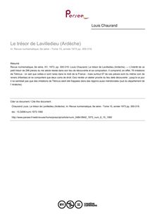 Le trésor de Lavilledieu (Ardèche) - article ; n°15 ; vol.6, pg 300-319