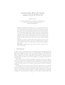 Practical Key Recovery Attack against Secret IV Edon R