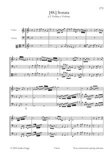 Partition complète avec continuo, Sonata à , violon e grande viole