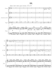 Partition , (Score), quintette pour Piano et vents, Quinteto de viento con piano
