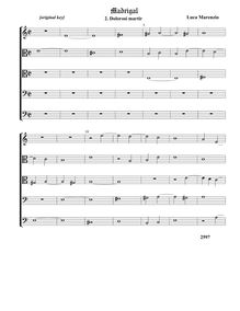 Partition , Dolorosi martirComplete score - orginal key (Tr T T B B), madrigaux pour 5 voix