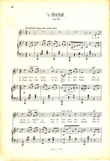 Partition complète (haut), s´Herzlad, Op.21, Koschat, Thomas