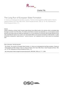 The Long Run of European State Formation - article ; n°1 ; vol.171, pg 137-150